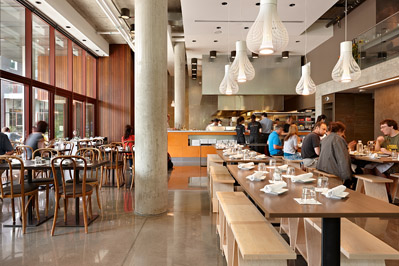 People enjoying lunch at upscale restaurant Cultivate