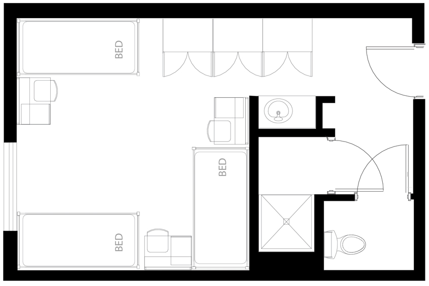 Image of Three-person suite, private bath