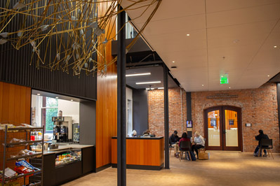 Public Grounds Coffee shop order counter in Parrington Hall