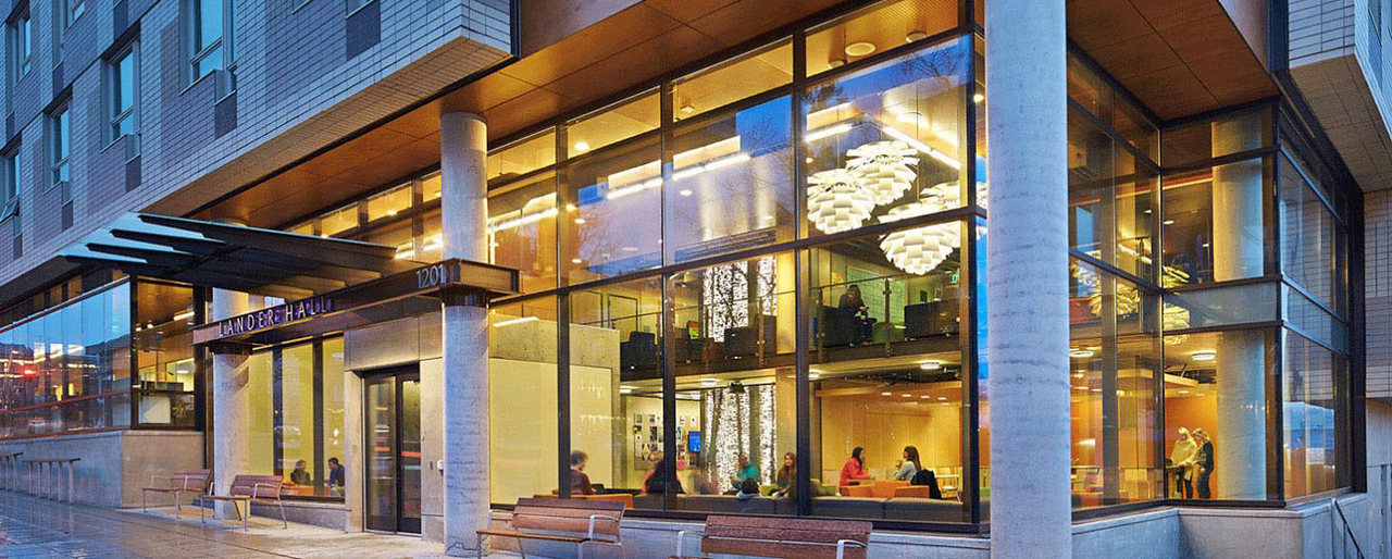 Lander Hall, location of Student Services and Lander Desk