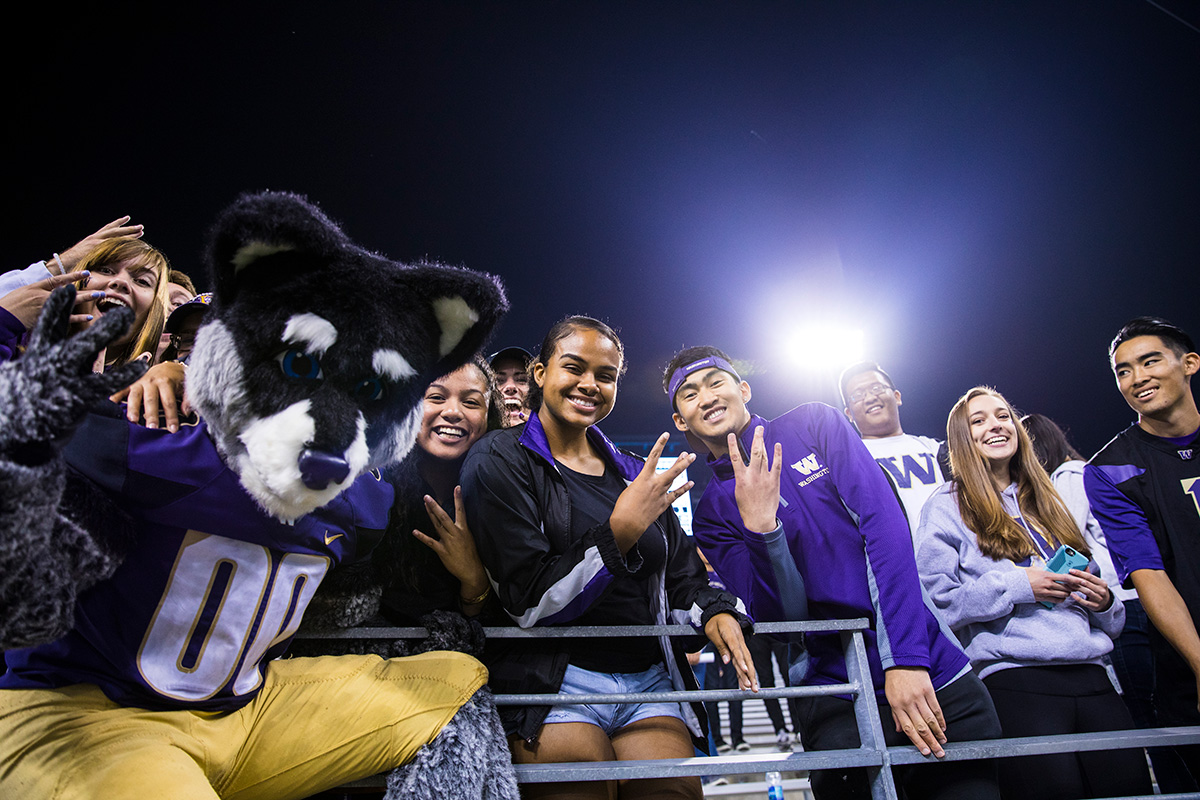 Students at Husky Football Game
