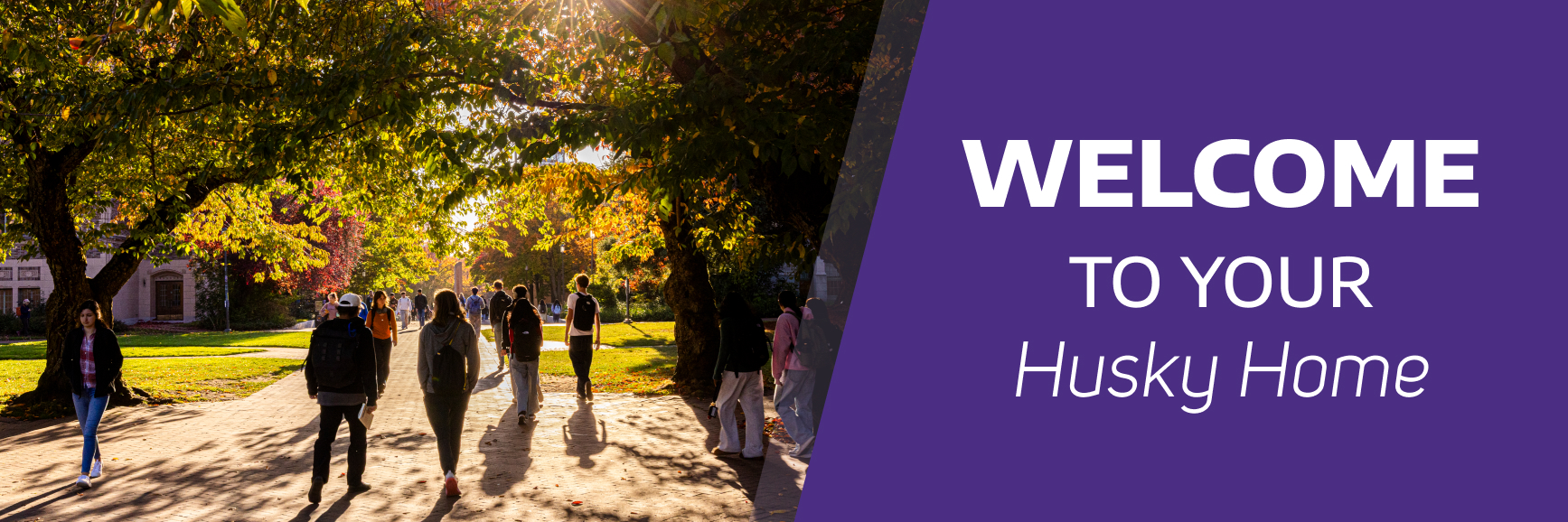 UW Husky students in the hall, welcome to your husky home HUSKY HOME on the HFS website